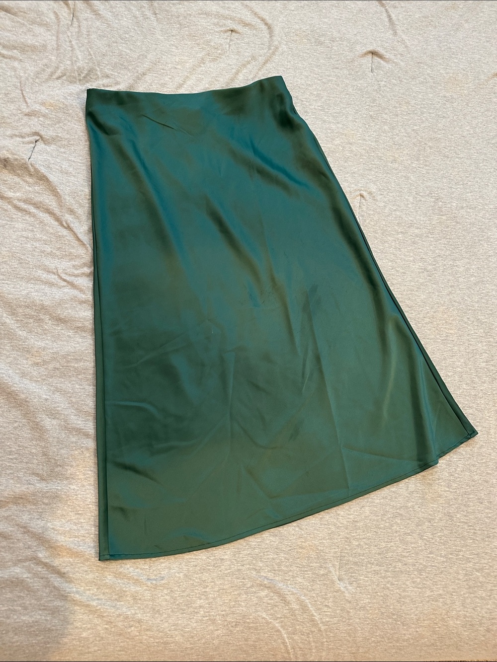 Rachel Zoe Deep Emerald Satin A-Line Skirt